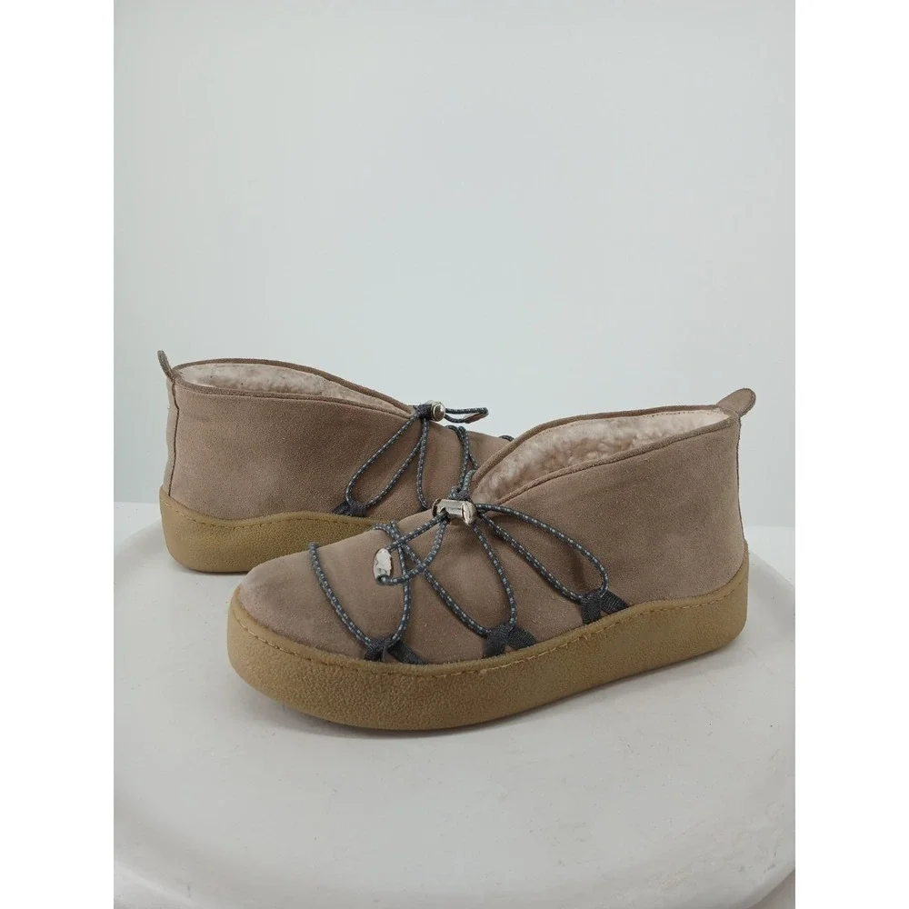 FREE PEOPLE Snowdrop Micro Shearling Boot Womens 11M Tan Suede NEW DB5